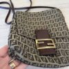 Fendi Zucchino Vitello Tube Messenger Bag Testa di Moro Beige