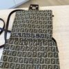 Fendi Zucchino Vitello Tube Messenger Bag Testa di Moro Beige