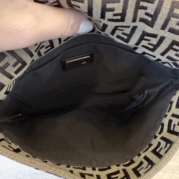 Fendi Zucchino Vitello Tube Messenger Bag Testa di Moro Beige