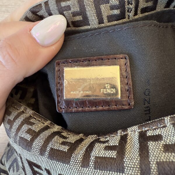 Fendi Zucchino Vitello Tube Messenger Bag Testa di Moro Beige