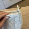 Chanel Vintage Timeless Caviar Shoulder Bag White GHW