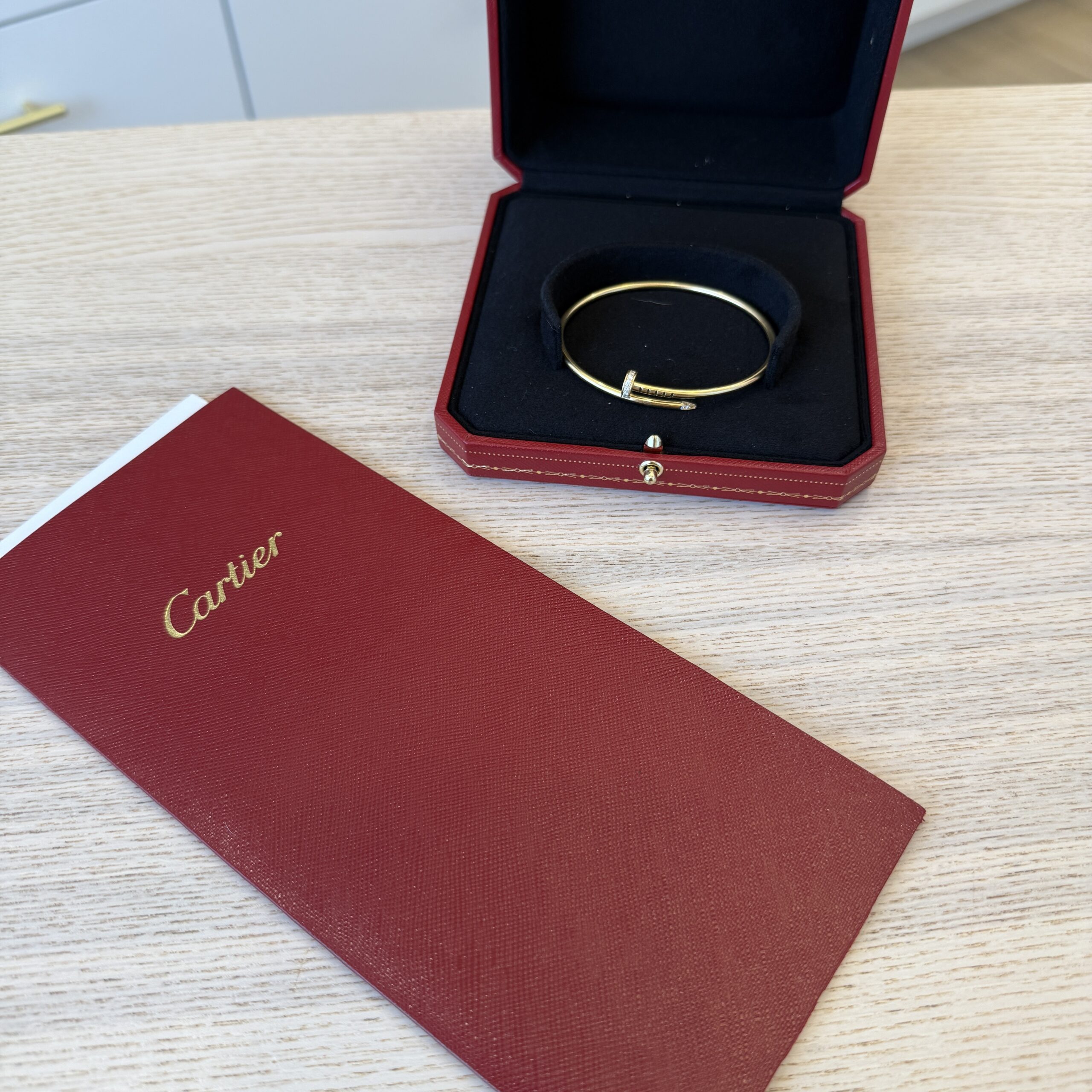 Cartier Juste Un Clou Bracelet, Small Model Gold Diamonds Size 17