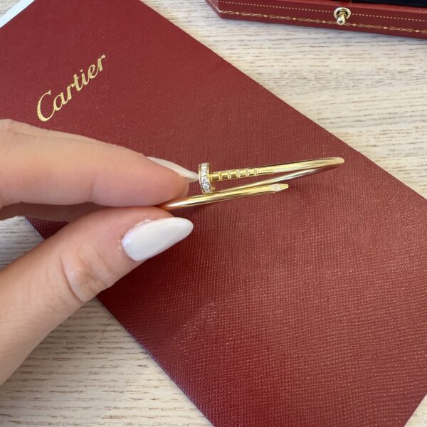Cartier Juste Un Clou Bracelet, Small Model Gold Diamonds Size 17