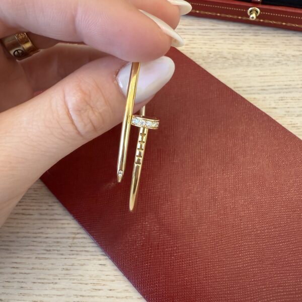 Cartier Juste Un Clou Bracelet, Small Model Gold Diamonds Size 17