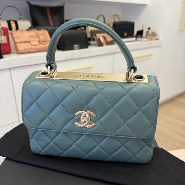 Chanel Lambskin Quilted Small Trendy CC Dual Handle Flap Bag Gold Hardware