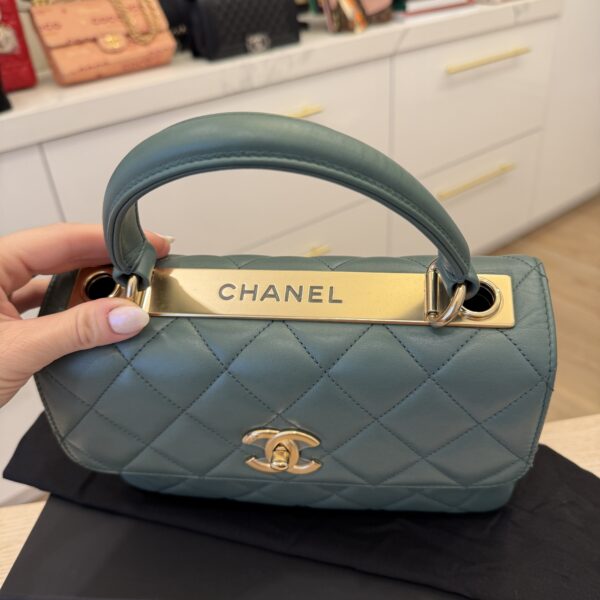 Chanel Lambskin Quilted Small Trendy CC Dual Handle Flap Bag Gold Hardware