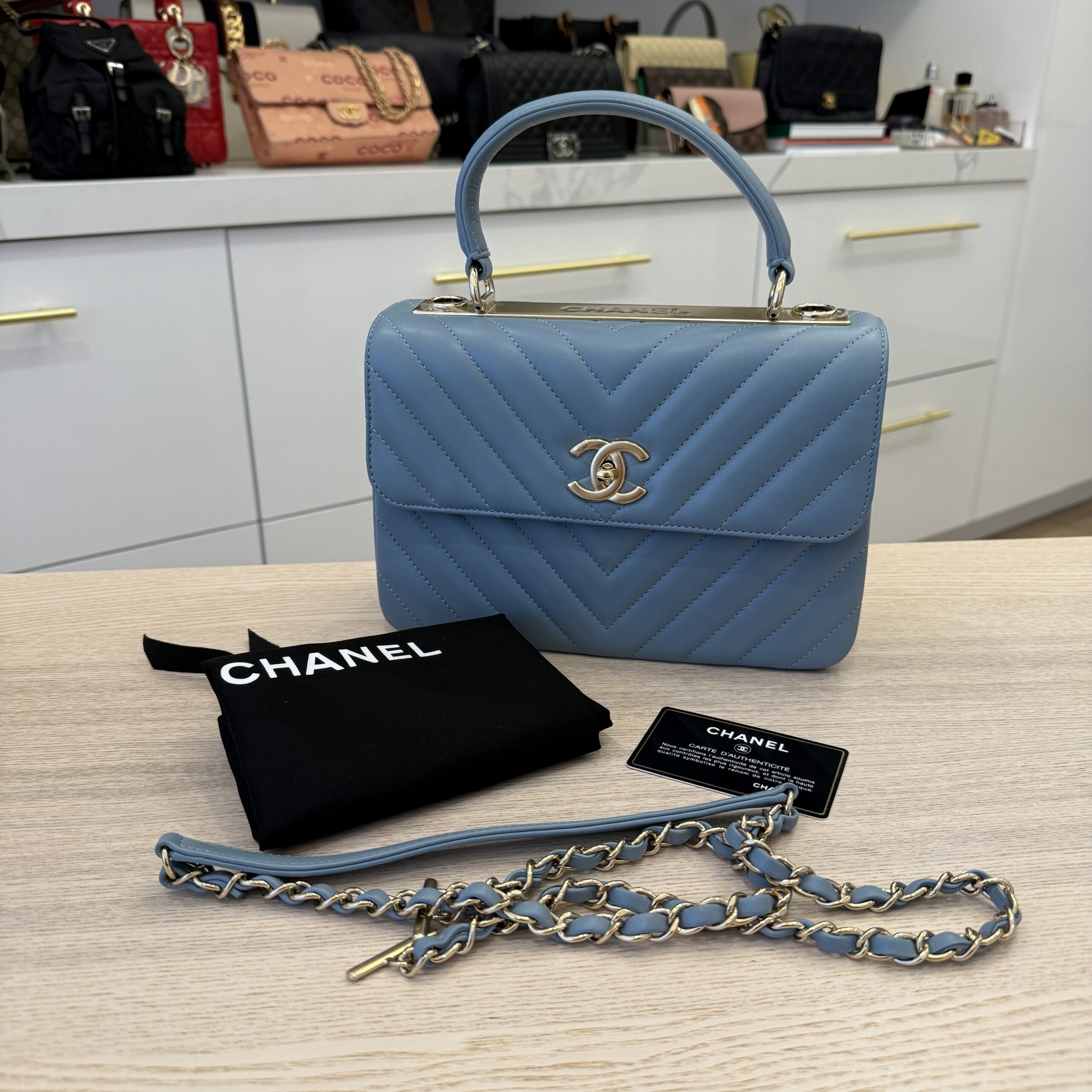 Chanel Lambskin Quilted Small Trendy CC Dual Handle Flap Bag Gold Hardware