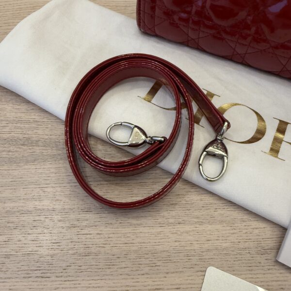 Christian Dior Patent Cannage Medium Lady Dior Silver Hardware