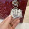 Christian Dior Patent Cannage Medium Lady Dior Silver Hardware