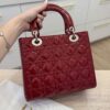 Christian Dior Patent Cannage Medium Lady Dior Silver Hardware