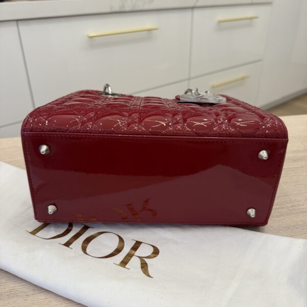 Christian Dior Patent Cannage Medium Lady Dior Silver Hardware