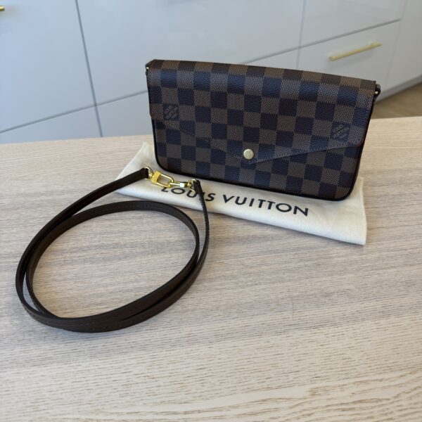 Louis Vuitton Damier Ebene Pochette Felicie Chain Wallet