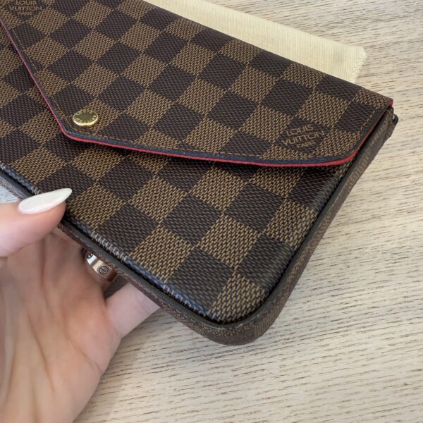 Louis Vuitton Damier Ebene Pochette Felicie Chain Wallet
