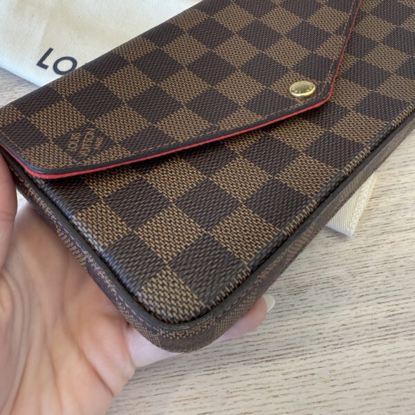 Louis Vuitton Damier Ebene Pochette Felicie Chain Wallet