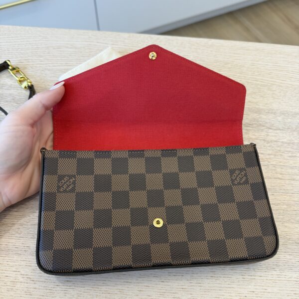 Louis Vuitton Damier Ebene Pochette Felicie Chain Wallet