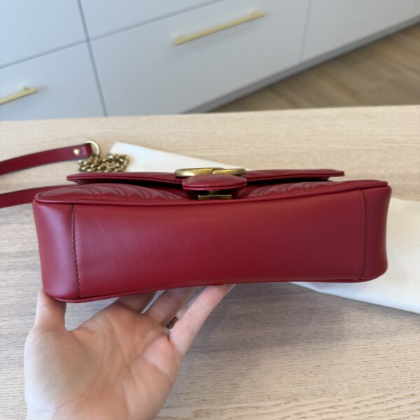 Gucci Matelasse Small GG Marmont Shoulder Bag Red