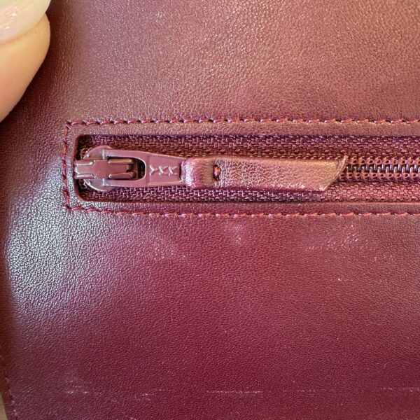 Chanel Patent Quilted Wallet on Chain WOC Burgundy Silver Hardware