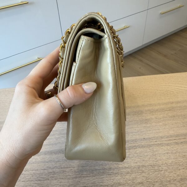 Chanel Medium Vintage Classic Flap with 24K Gold Hardware Beige Claire