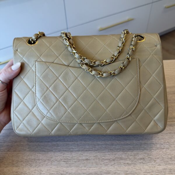 Chanel Medium Vintage Classic Flap with 24K Gold Hardware Beige Claire