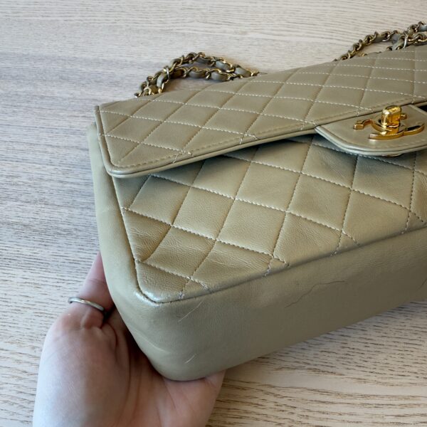 Chanel Medium Vintage Classic Flap with 24K Gold Hardware Beige Claire