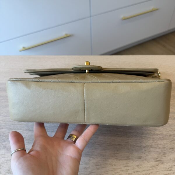 Chanel Medium Vintage Classic Flap with 24K Gold Hardware Beige Claire