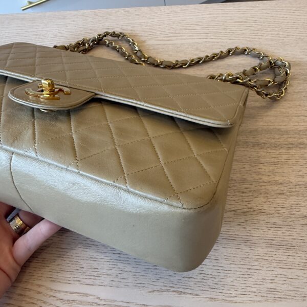 Chanel Medium Vintage Classic Flap with 24K Gold Hardware Beige Claire