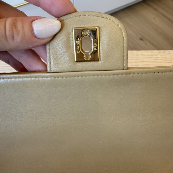 Chanel Medium Vintage Classic Flap with 24K Gold Hardware Beige Claire