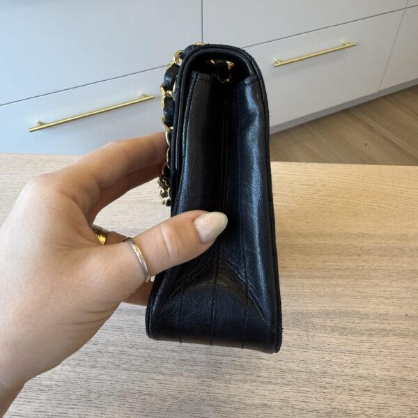 Chanel Lambskin Ribbon Quilted Small Single Flap Black 24K Gold Hardware