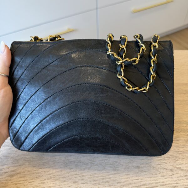 Chanel Lambskin Ribbon Quilted Small Single Flap Black 24K Gold Hardware