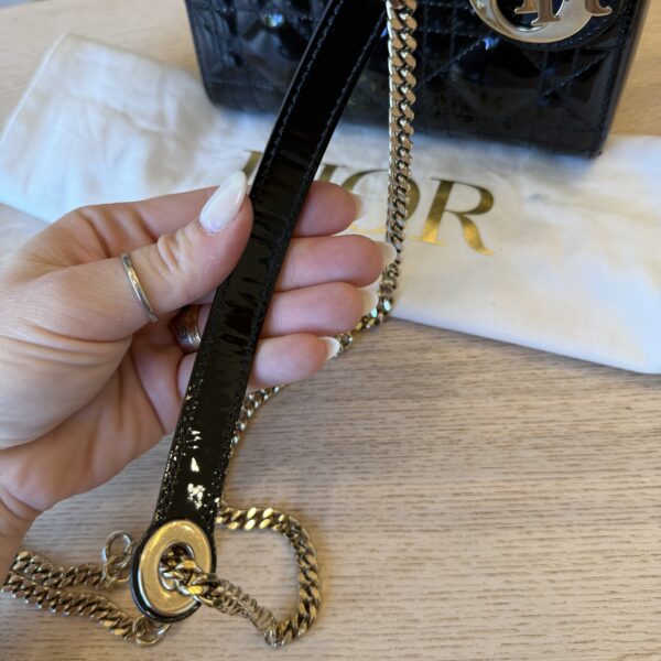 Christian Dior Patent Cannage Mini Lady Dior Black