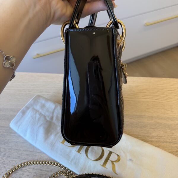 Christian Dior Patent Cannage Mini Lady Dior Black