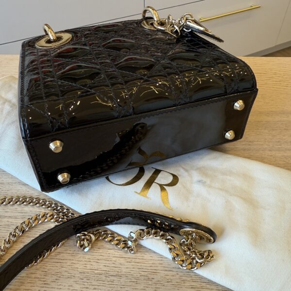 Christian Dior Patent Cannage Mini Lady Dior Black