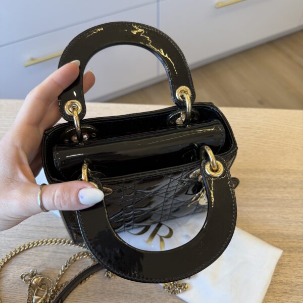 Christian Dior Patent Cannage Mini Lady Dior Black