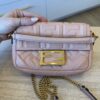 Fendi Nappa FF 1974 Embossed Mini Baguette Rosa Quarzo