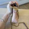 Fendi Nappa FF 1974 Embossed Mini Baguette Rosa Quarzo