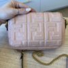 Fendi Nappa FF 1974 Embossed Mini Baguette Rosa Quarzo