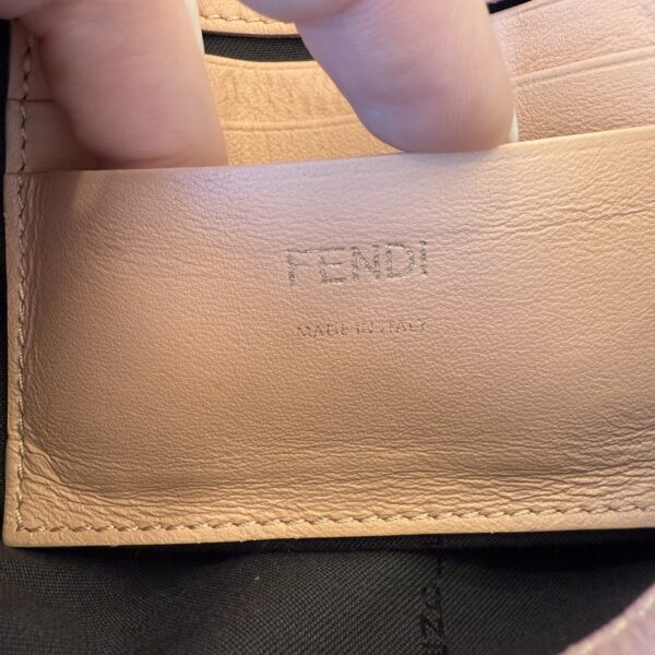 Fendi Nappa FF 1974 Embossed Mini Baguette Rosa Quarzo