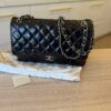 Chanel Patent Quilted Jumbo Double Flap Navy