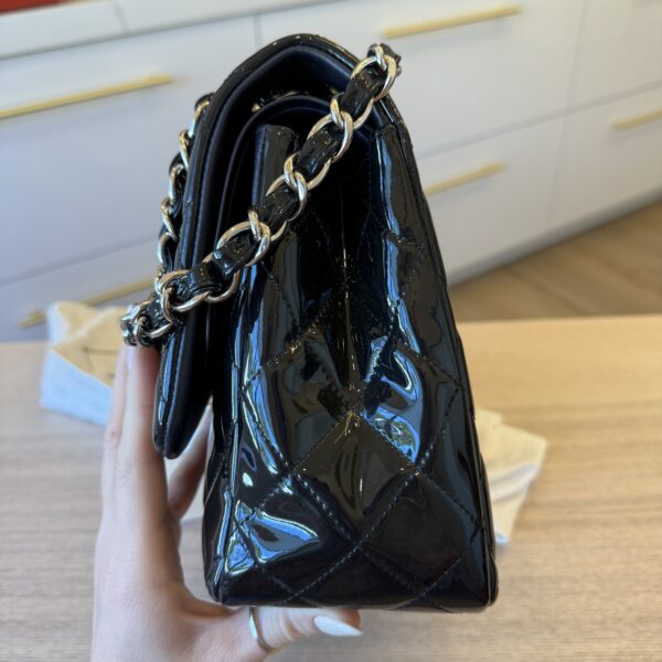 Chanel Patent Quilted Jumbo Double Flap Navy