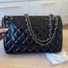 Chanel Patent Quilted Jumbo Double Flap Navy