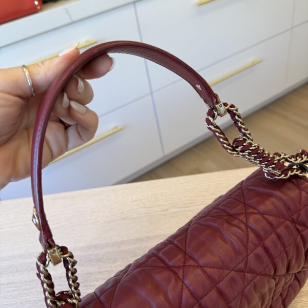 Christian Dior Delices Gaufre Cannage Lambskin Leather Medium Flap Bag