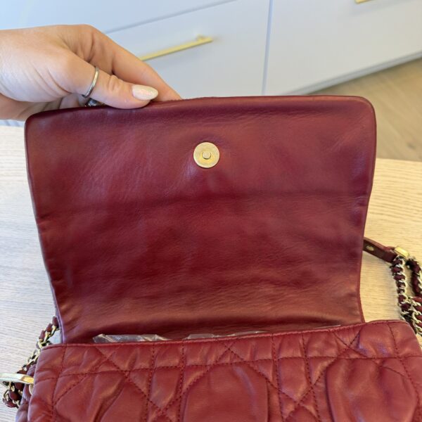 Christian Dior Delices Gaufre Cannage Lambskin Leather Medium Flap Bag