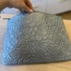 Chanel Silver Metallic Camellia Embossed Leather O-Case Zip Large Pouch