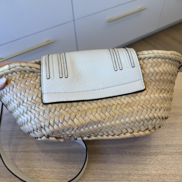 Chloe Raffia Calfskin Marcie Basket White