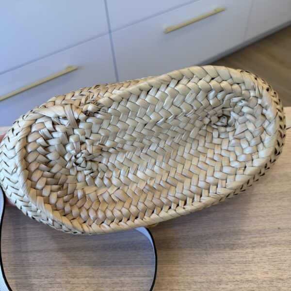 Chloe Raffia Calfskin Marcie Basket White