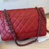 Chanel Lambskin Quilted Jumbo Double Flap Red Gunmetal Hardware