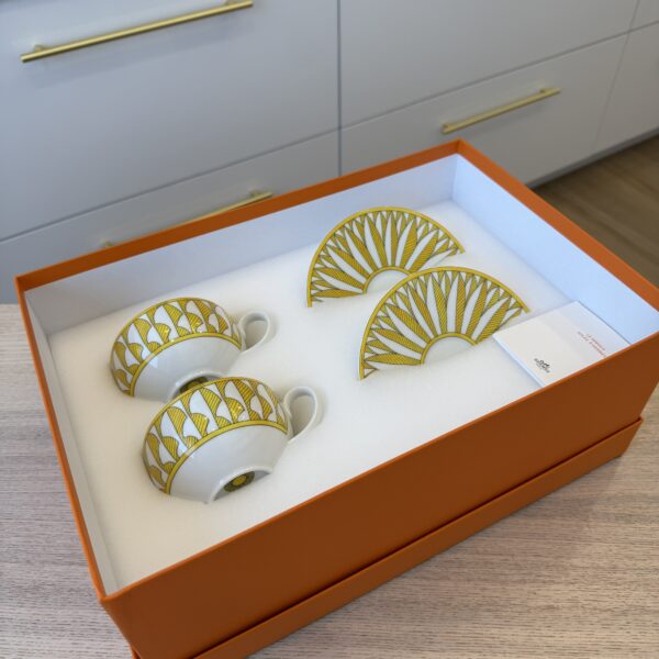 Hermes Soleil d’Hermès Tea Cup and Saucer