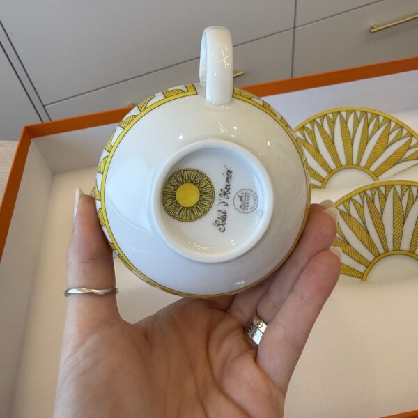 Hermes Soleil d’Hermès Tea Cup and Saucer