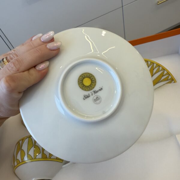 Hermes Soleil d’Hermès Tea Cup and Saucer