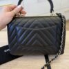 Chanel Lambskin Quilted Small Trendy CC Dual Handle Flap Bag Black Gold Hardware